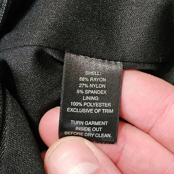 White House Black Market Women’s 8 Black White Sheath Dress Silver Button Mod - Picture 6 of 8